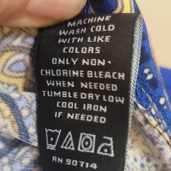 MSK Women's Paisley Mini Dress - Blue, Orange, Yellow - Picture 10 of 13